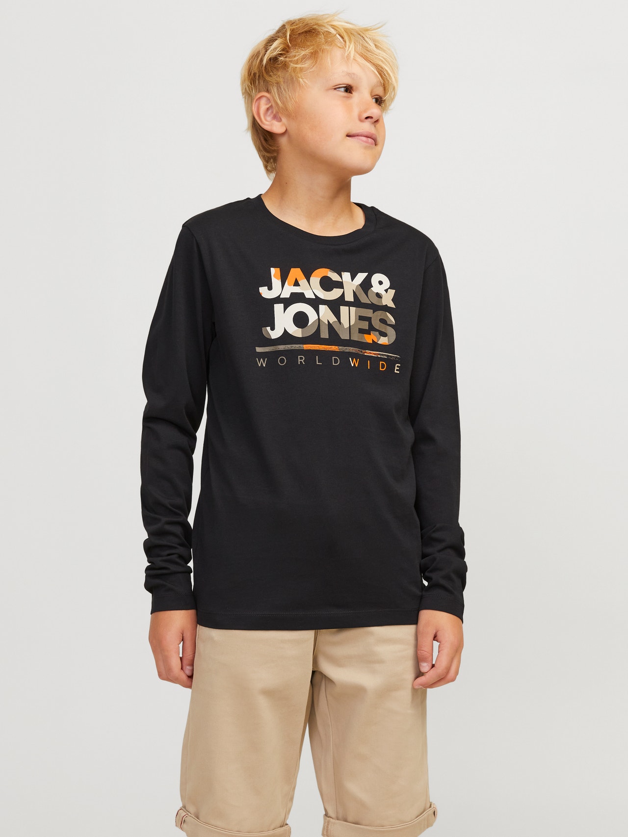 Jack & Jones Minipituinen Logo T-paita -Black - 12259499