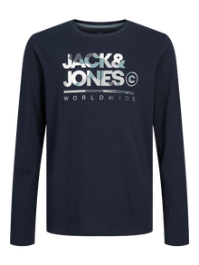 Jack & Jones Z logo koszulka z długim rękawem Mini -Navy Blazer - 12259499
