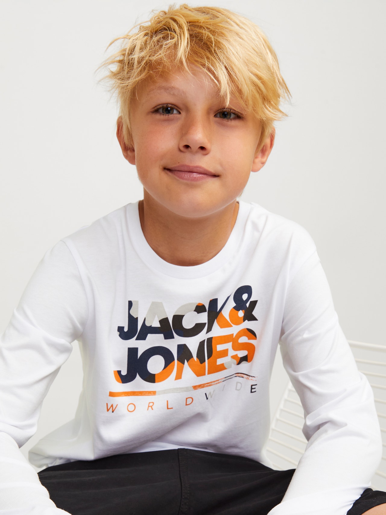 Jack & Jones Minipituinen Logo T-paita -White - 12259499
