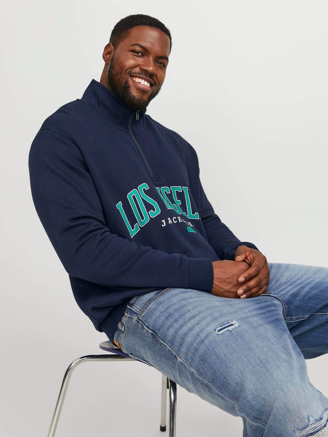 Plus size outlet half zip sweatshirt