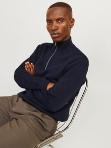 Jack & Jones Plain Quarter zip Knit -Night Sky - 12259664