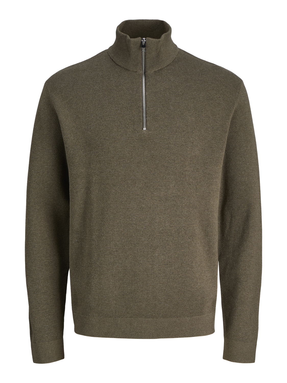 Thumbnail - Einfarbig Strickjacke Mit Viertelreißverschluss