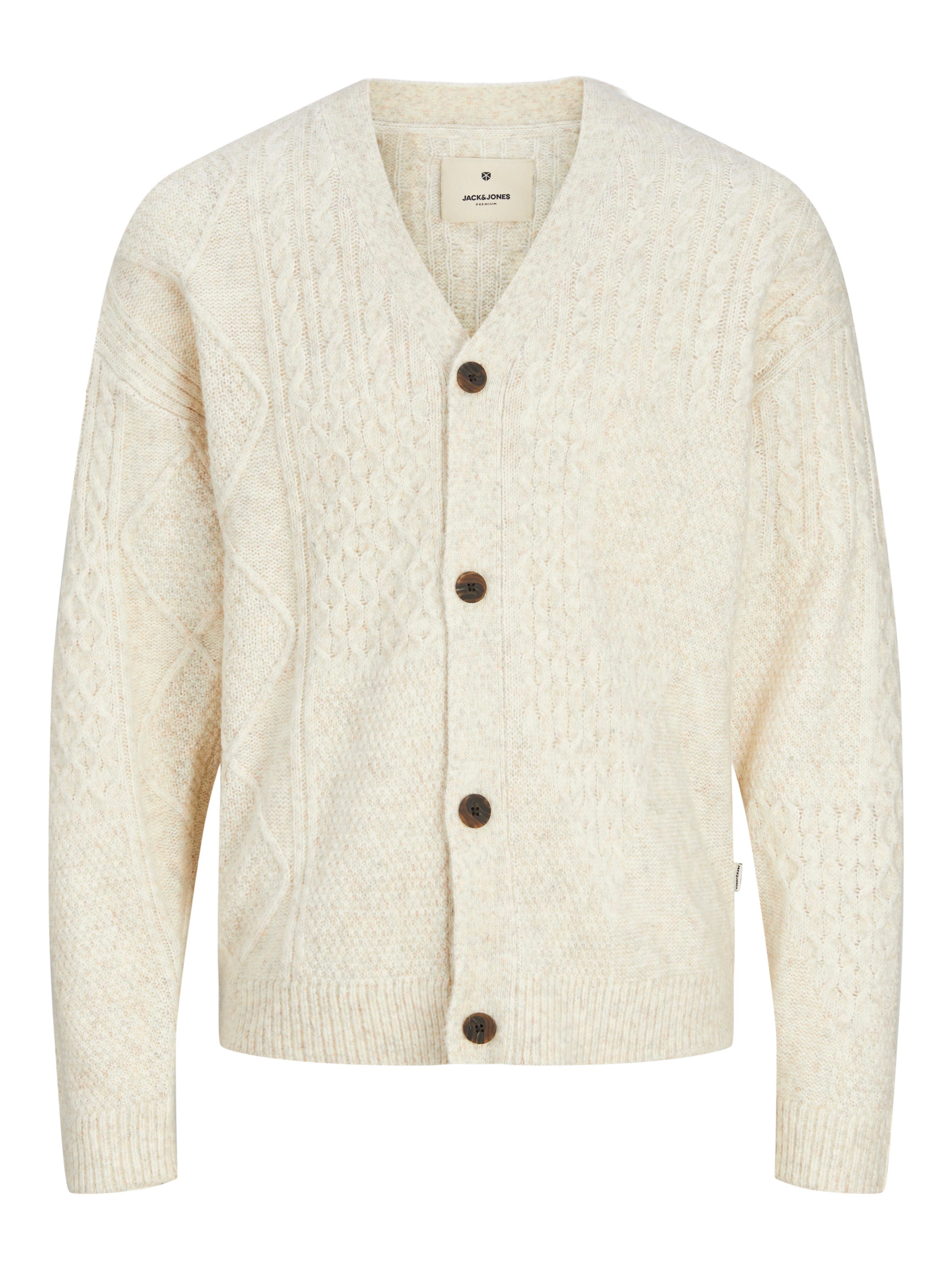 Einfarbig Strickjacke Weiß Jack Jones®