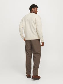 Jack & Jones Plain Knitted cardigan -Oatmeal - 12259701