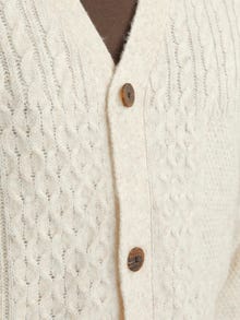 Jack & Jones Plain Knitted cardigan -Oatmeal - 12259701