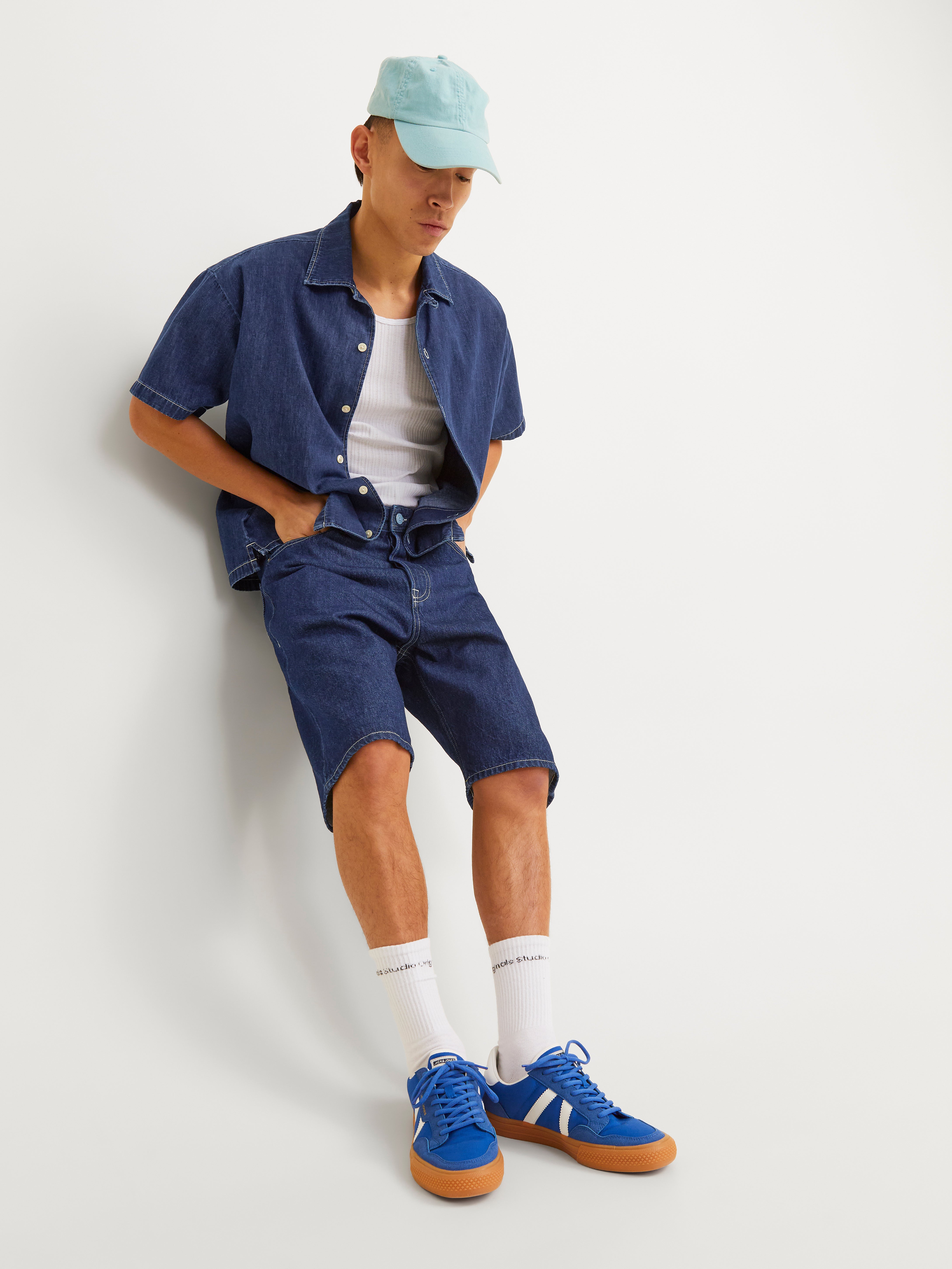 Jack & Jones Baggy fit Jeansowe szorty -Blue Denim - 12259721