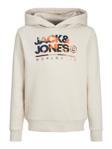Jack & Jones Logo Hoodie Junior -Moonbeam - 12259795
