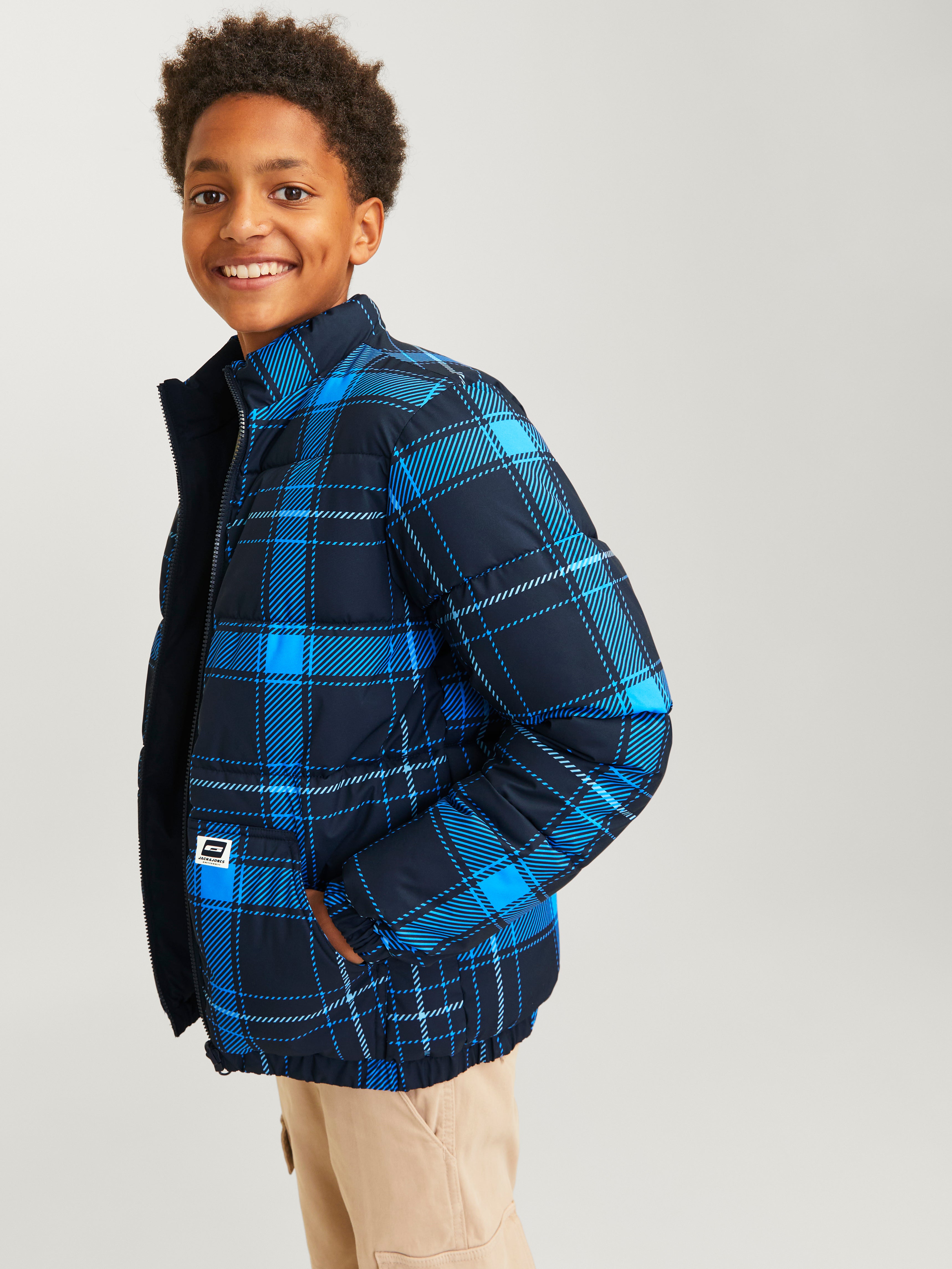 Tartan puffer jacket online