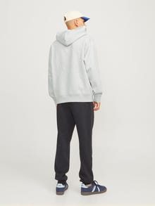 Jack & Jones Plain Hoodie -White Melange - 12259944