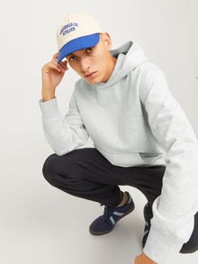 Jack & Jones Plain Hoodie -White Melange - 12259944