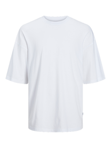 Jack & Jones Enfärgat Rundringning T-shirt -White - 12259975