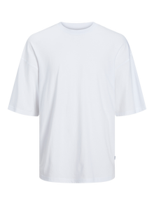 Jack & Jones Ensfarvet Crew neck T-shirt -White - 12259975
