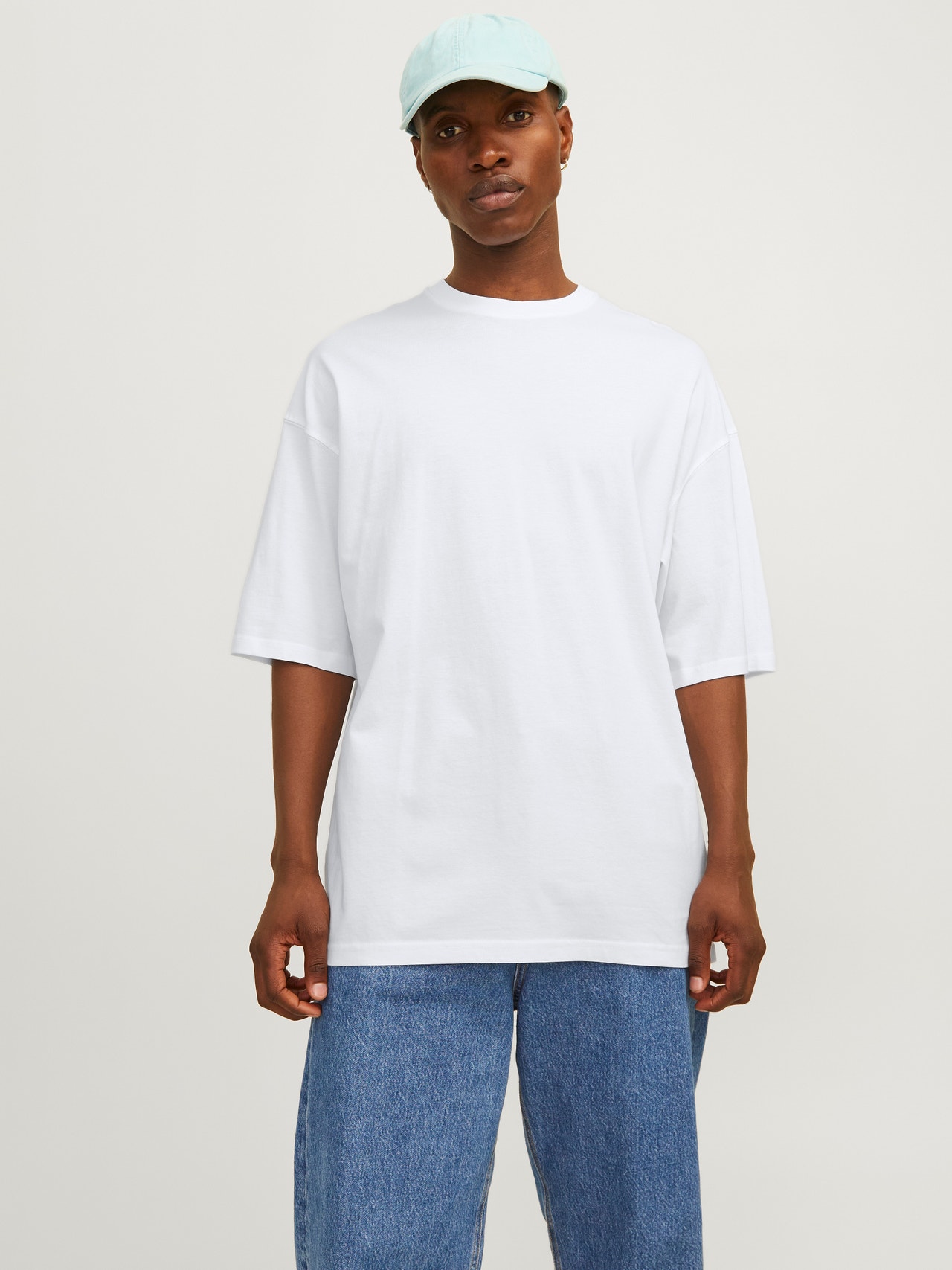Jack & Jones Gładki Okrągły dekolt T-shirt -White - 12259975