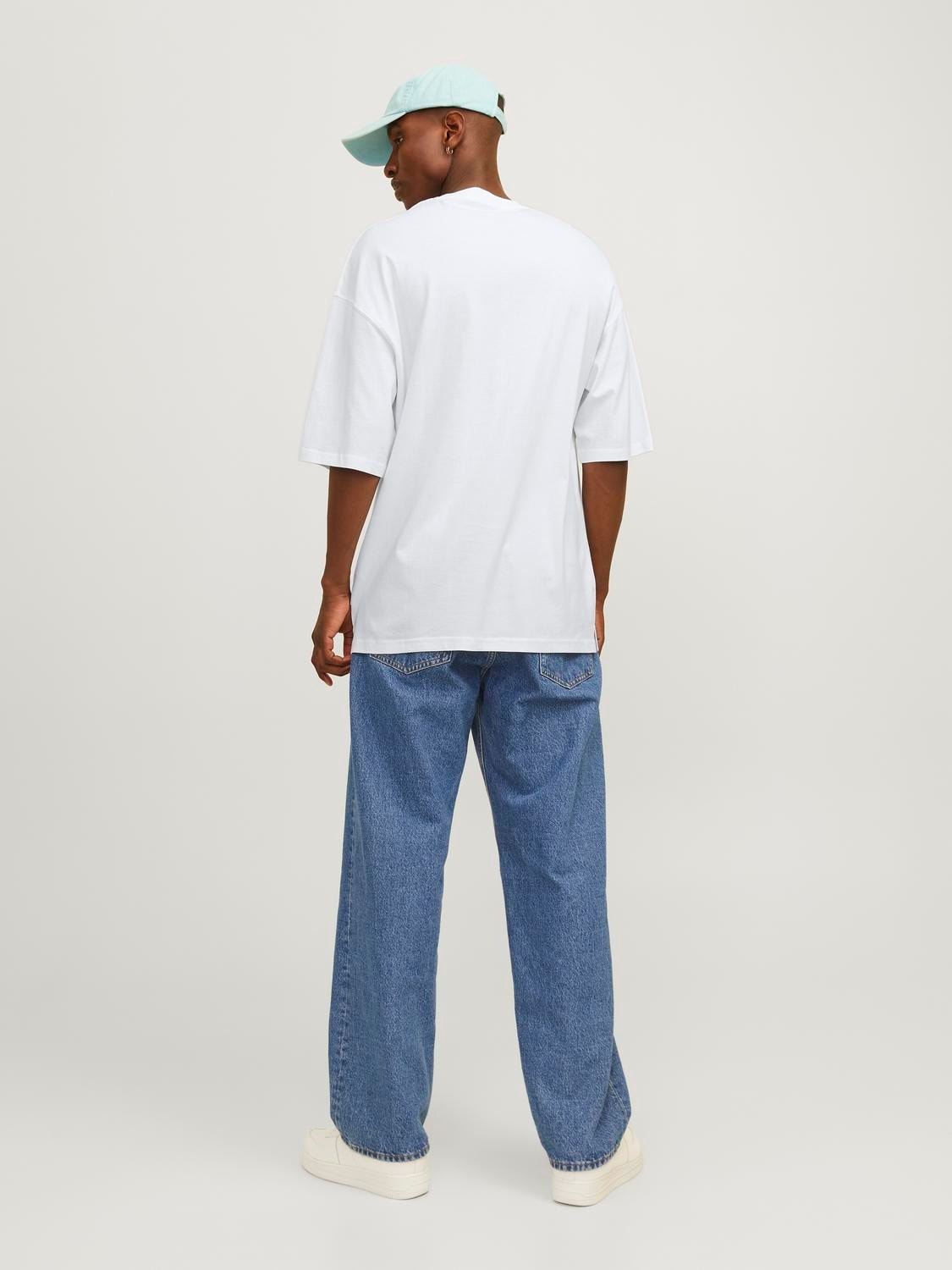 Jack & Jones Vienspalvis Apskritas kaklas Marškinėliai -White - 12259975