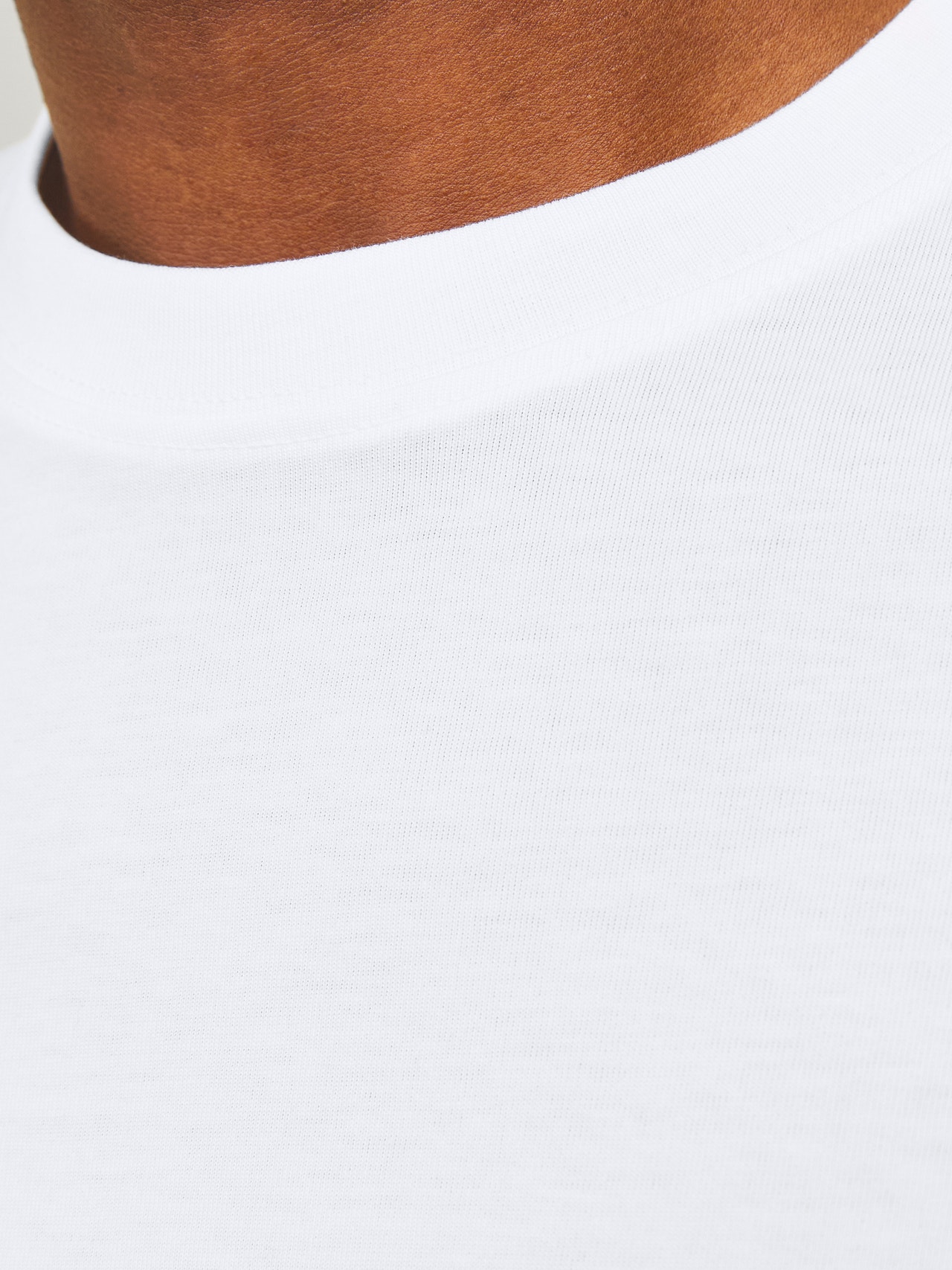 Jack & Jones Yksivärinen Pyöreä pääntie T-paita -White - 12259975