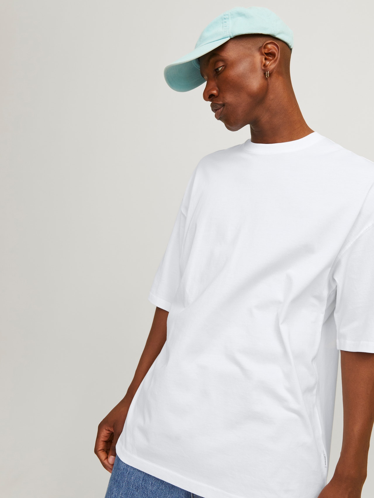 Jack & Jones Einfarbig Rundhals T-shirt -White - 12259975