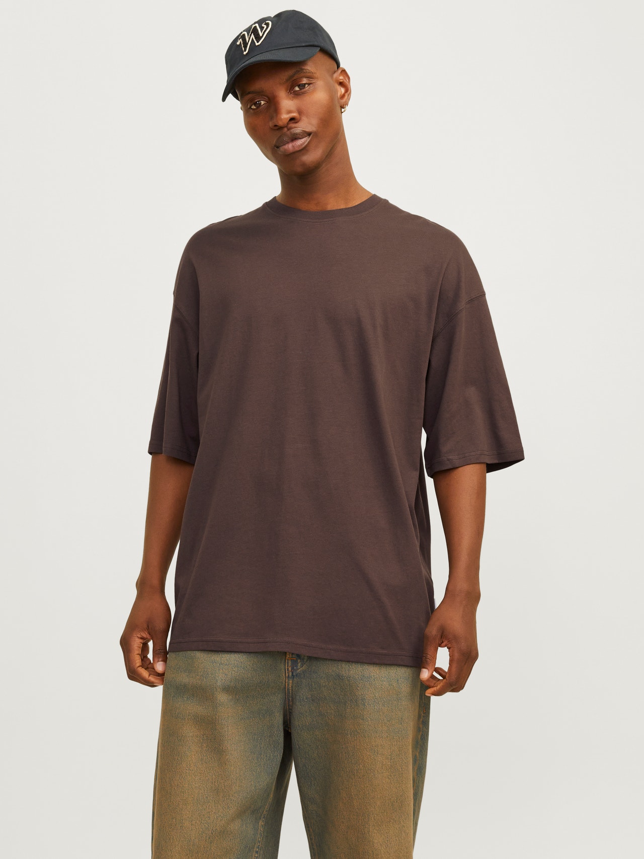 Jack & Jones T-shirt Liso Decote Redondo -Mulch - 12259975