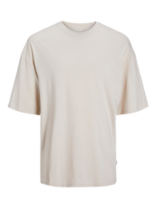 Jack & Jones Einfarbig Rundhals T-shirt -Moonbeam - 12259975