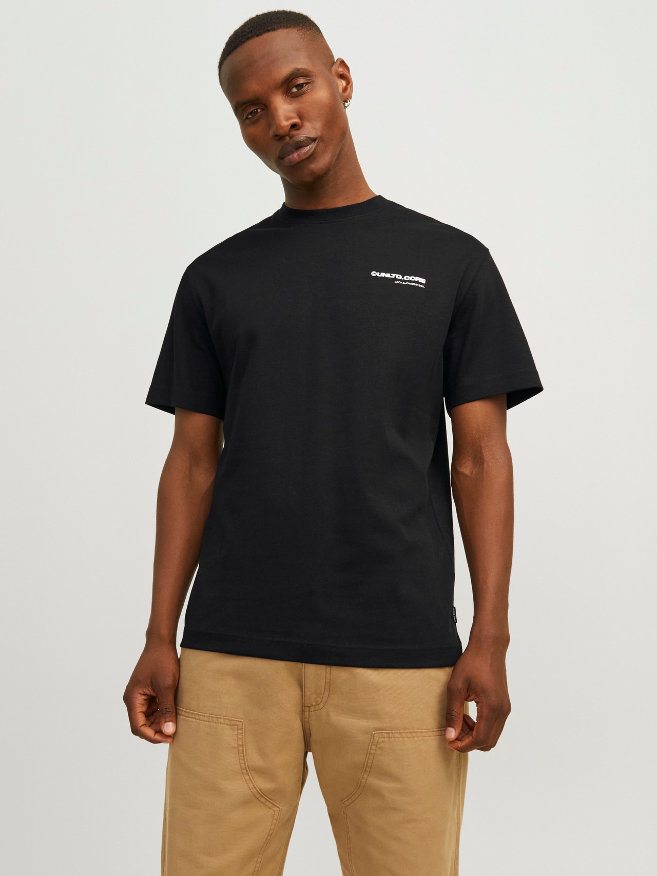 Jack & Jones Printet Crew neck T-shirt -Black - 12260003