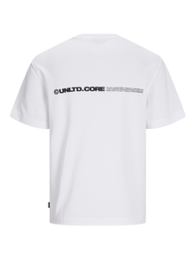 Jack & Jones Tryck Rundringning T-shirt -White - 12260003