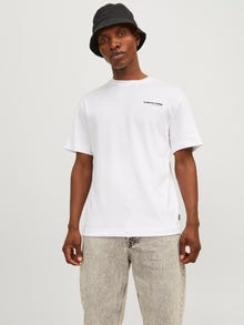 Jack & Jones Tryck Rundringning T-shirt -White - 12260003