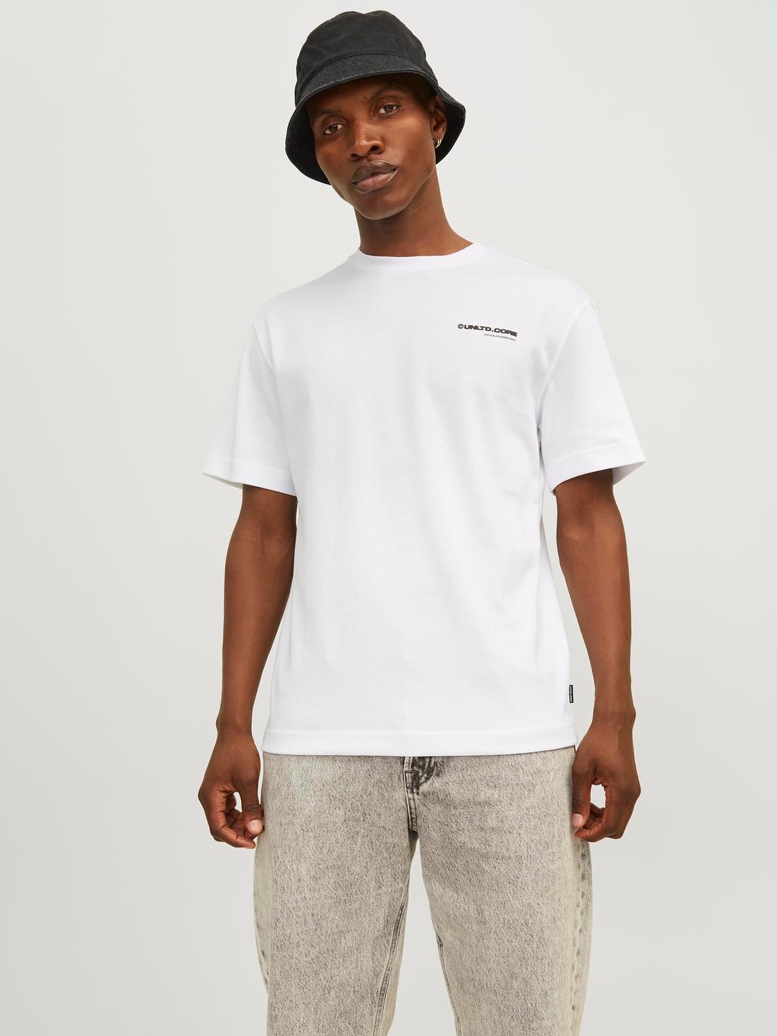 Jack & Jones T-shirt Imprimé Col rond -White - 12260003