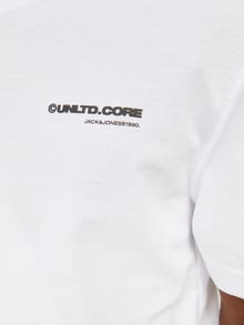 Jack & Jones Tryck Rundringning T-shirt -White - 12260003