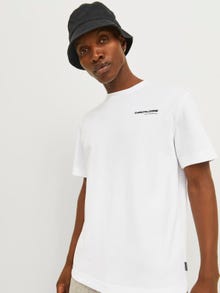 Jack & Jones Nadruk Okrągły dekolt T-shirt -White - 12260003