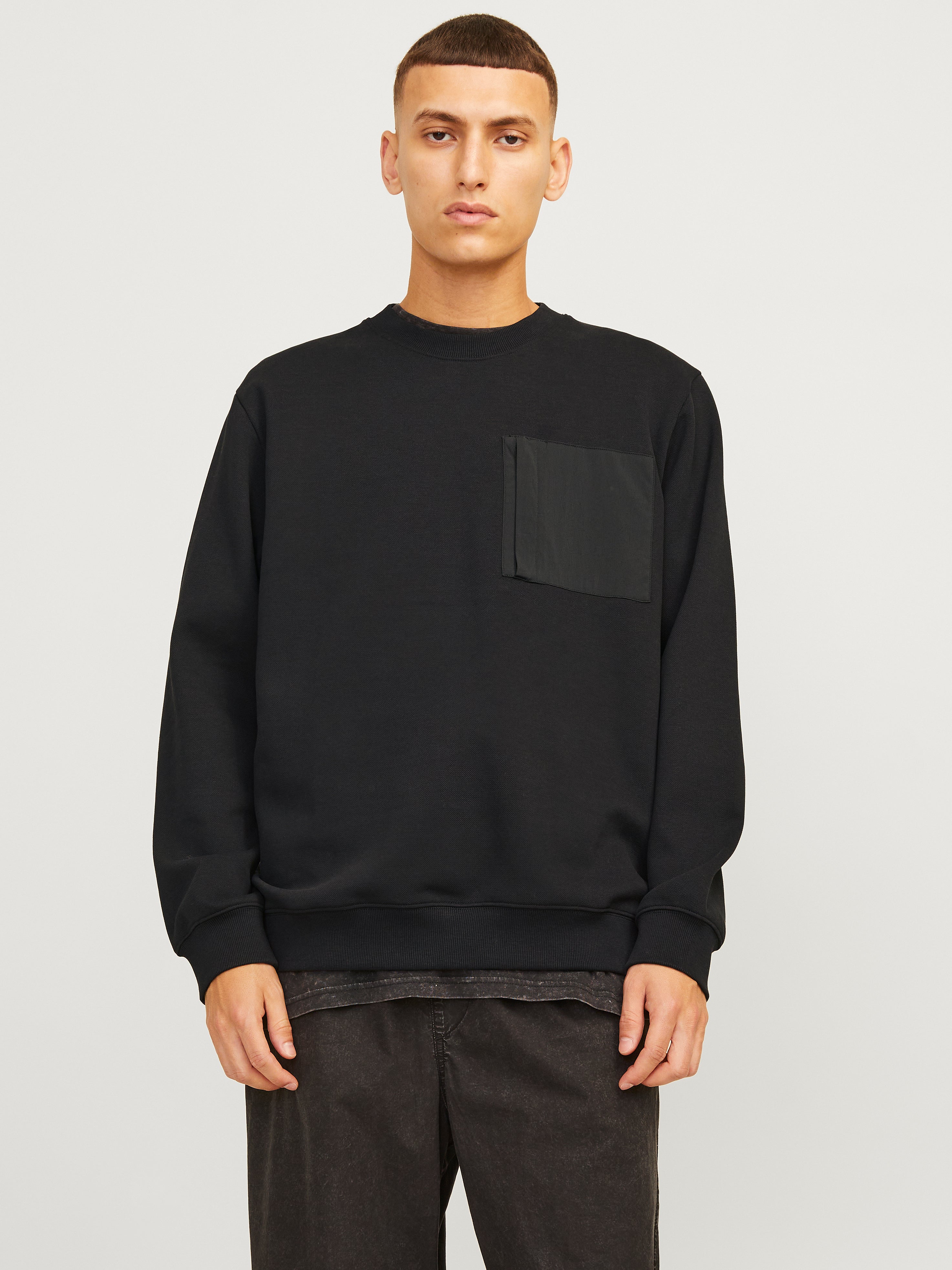 Jack & Jones half zip fleece with Originals logo in black | ASOS