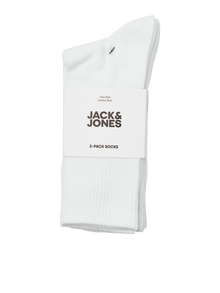 Jack & Jones 3-balení Ponožky -White - 12260081