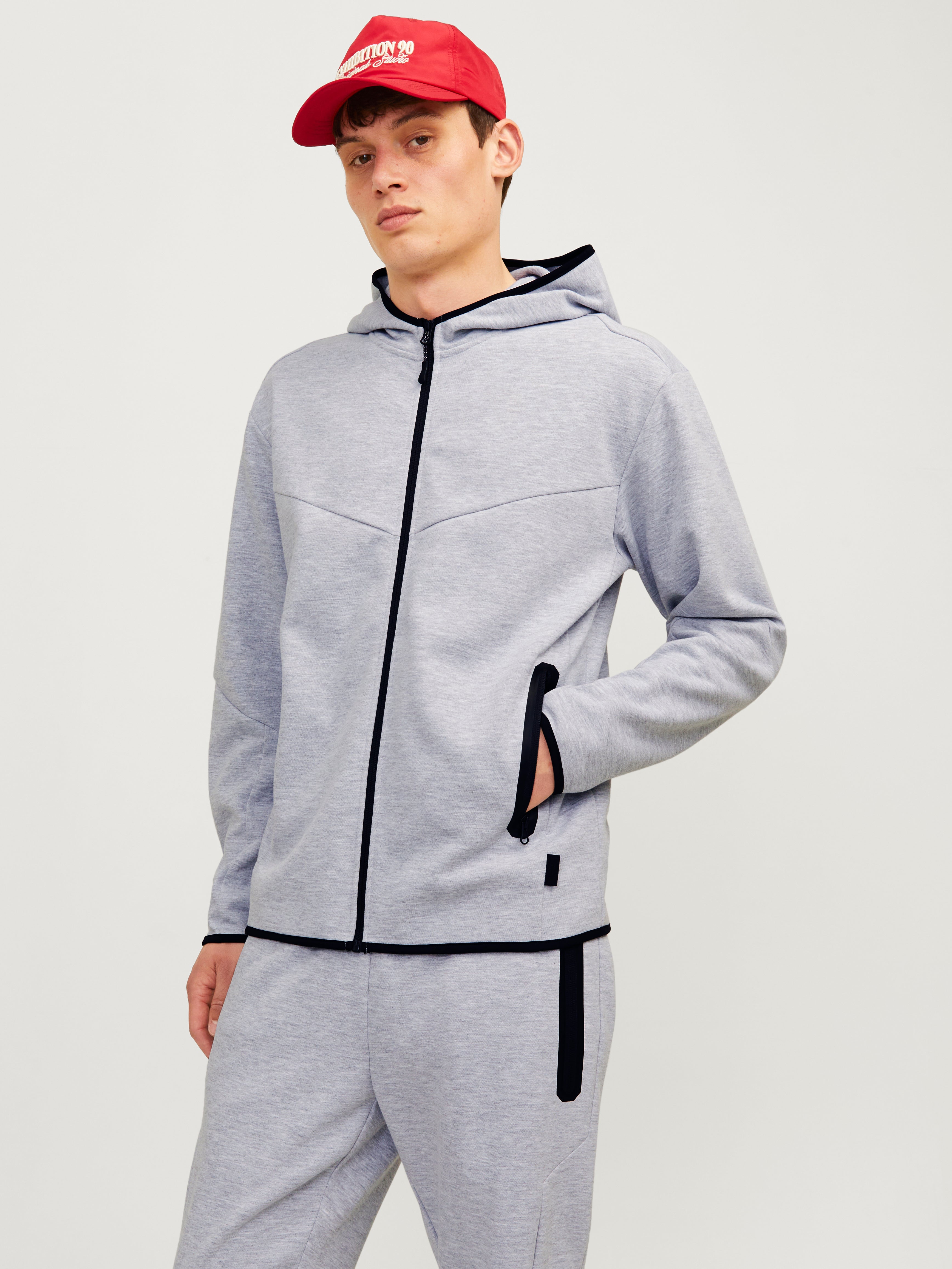 Effen Hoodie met halve rits