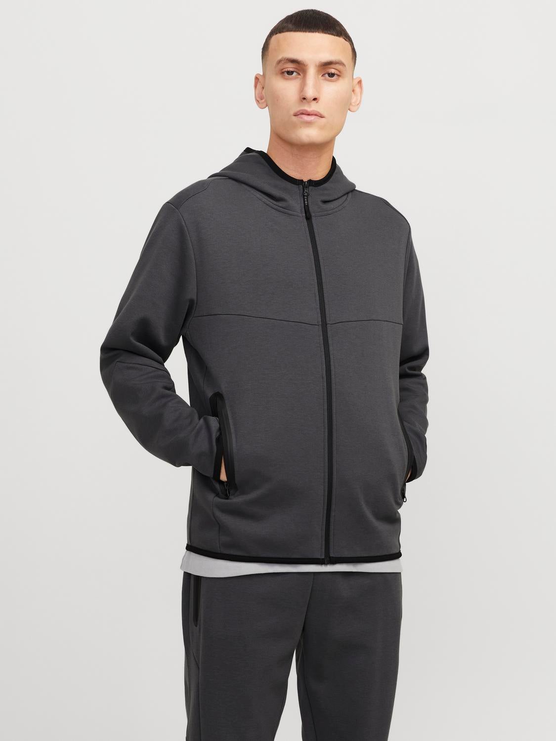 Einfarbig Kapuzenjacke