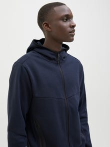 Jack & Jones Ensfarvet Hættetrøje med lynlås -Sky Captain - 12260150