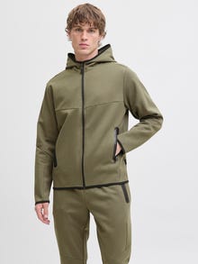 Jack & Jones Plain Zip Hoodie -Grape Leaf - 12260150