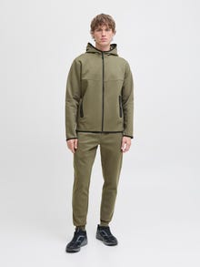 Jack & Jones Plain Zip Hoodie -Grape Leaf - 12260150
