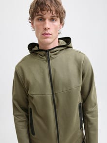 Jack & Jones Plain Zip Hoodie -Grape Leaf - 12260150