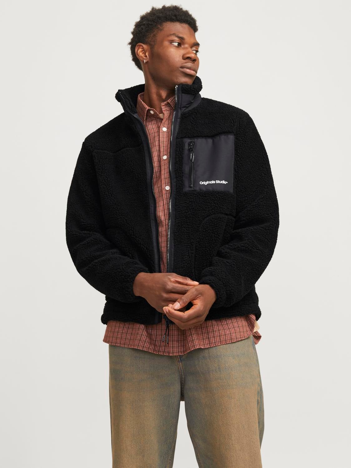 Jack and jones sherpa jacket hotsell