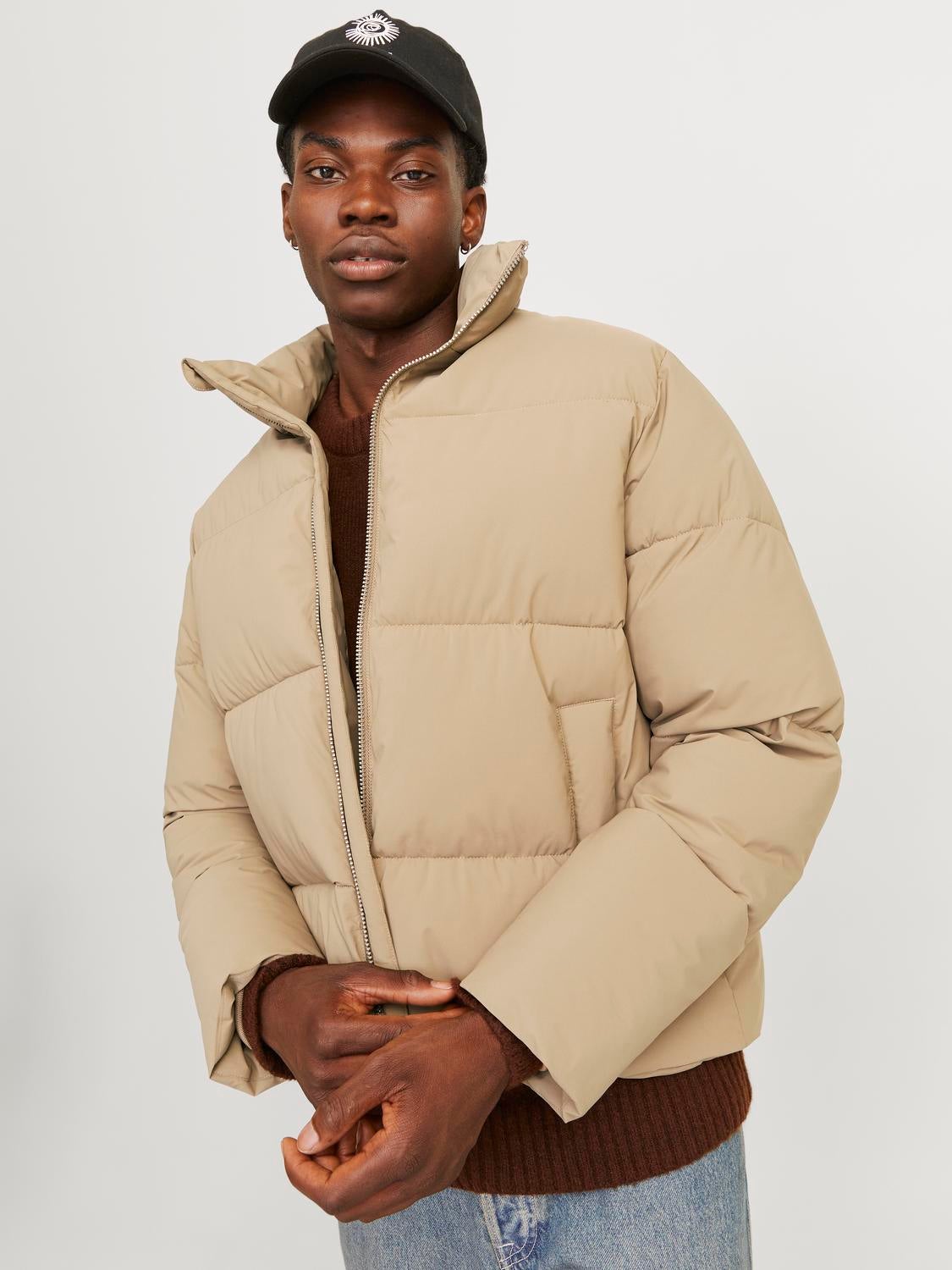 Beige puffer jacket on sale