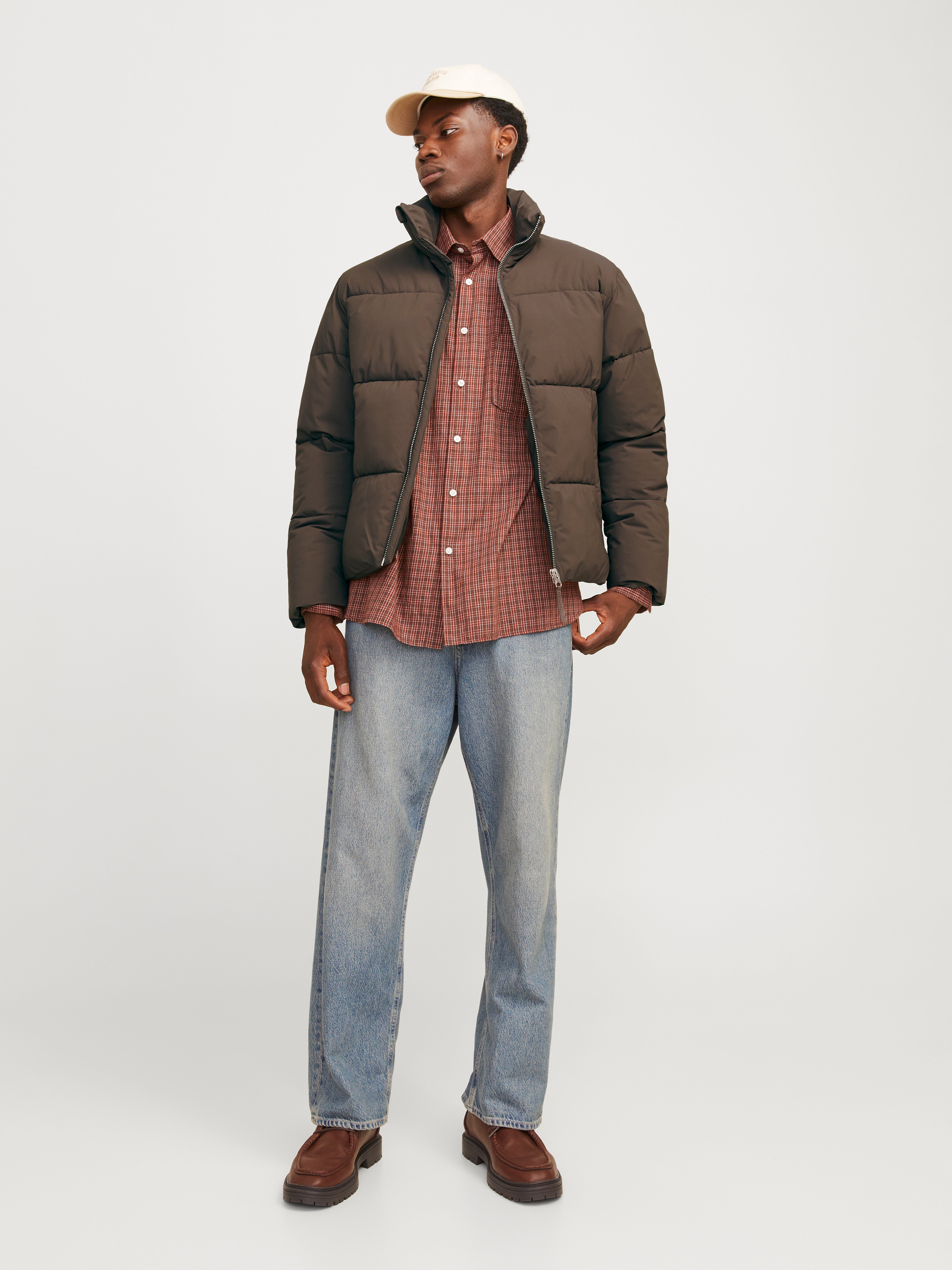 ●NERDY● Detachable 2-way Sleeve Glossy Down Jacket (brown) Puffer jacket | Medium Brown | Jack & Jones®