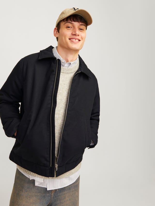 Jack & Jones quilted bomber jacket in black Jack & Jones quilted bomber jacket in black