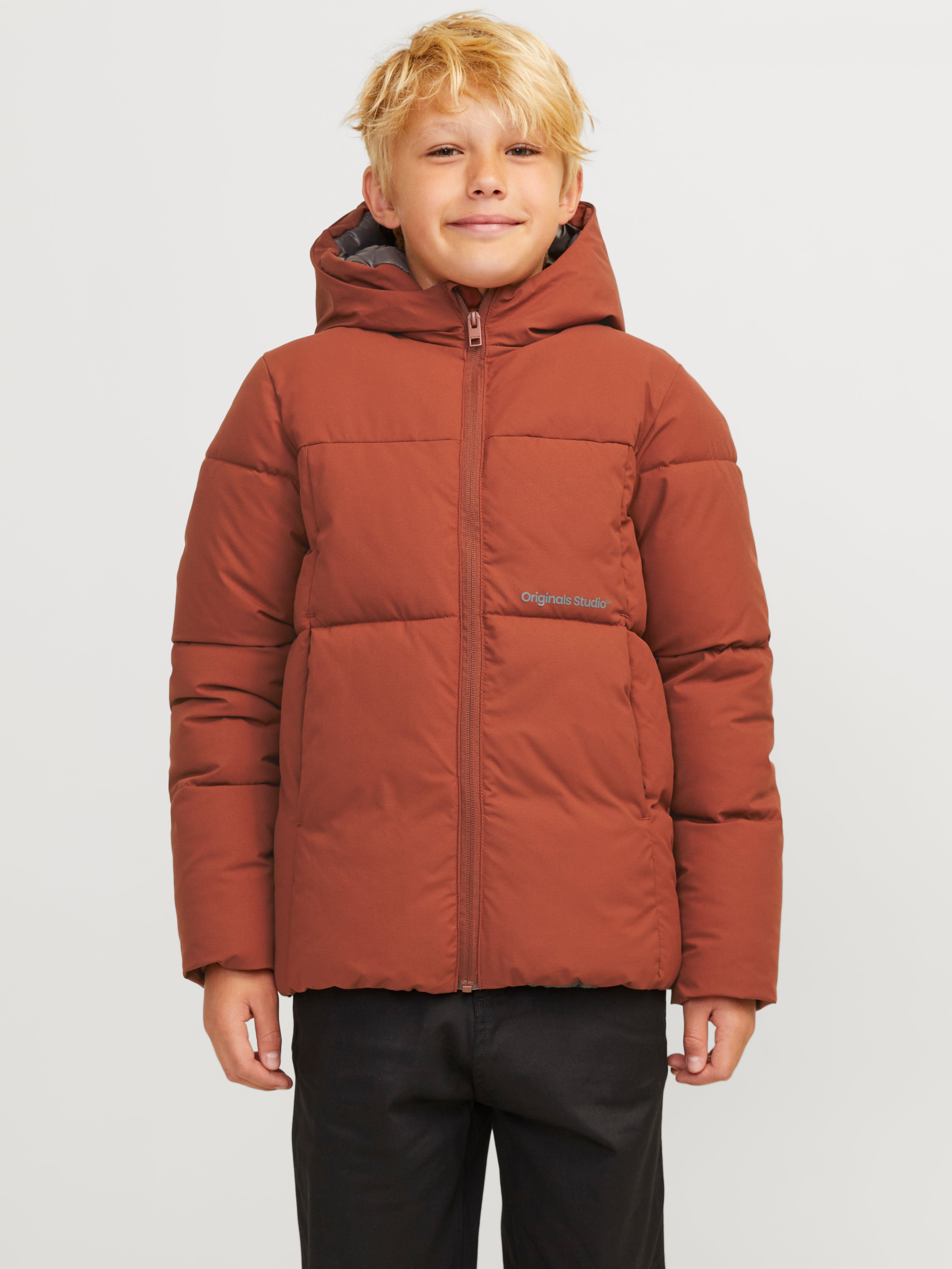 Jack and jones red puffer jacket best sale