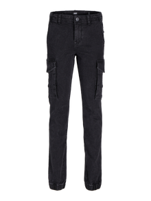 Jack & Jones Minipituinen JJIPAUL JJFLAKE MF 073 MNI Slim fit -farkut -Black Denim - 12260584