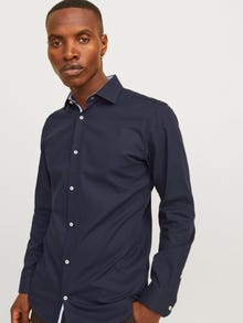 Jack & Jones Priglundantis kirpimas Marškiniai -Night Sky - 12260641