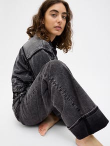 JJXX JXTOKYO WIDE FOLD HW JEANS DNM LN -Grey Denim - 12260688