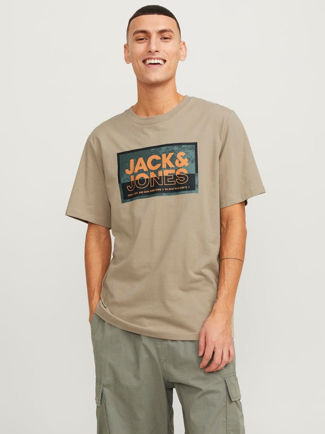 Jack & Jones 3-pack Tryck Rundringning T-shirt - 12260780