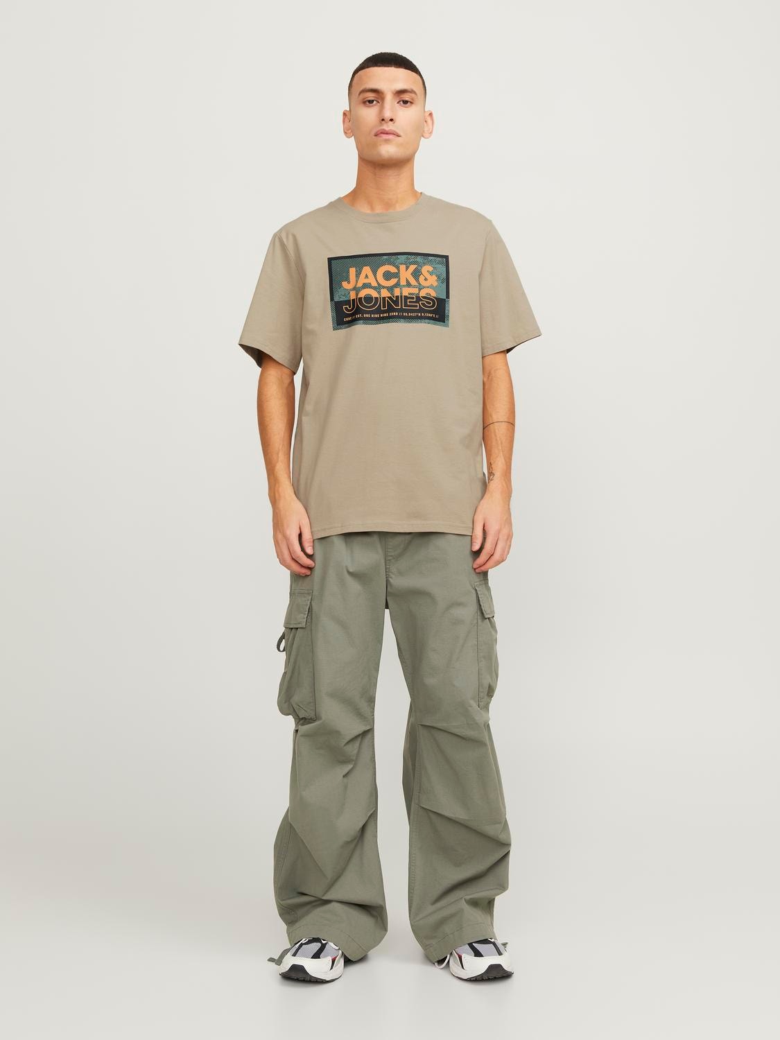 Jack & Jones 3-balení Potištěný Kruhový výstřih Tričko -Navy Blazer - 12260780