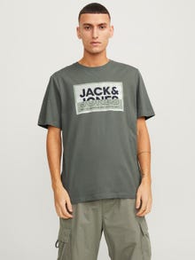 Jack & Jones 3-pakkainen Painettu Pyöreä pääntie T-paita -Navy Blazer - 12260780
