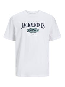 Jack & Jones Paquete de 2 T-shirt Estampar Decote Redondo -Bright White - 12260795