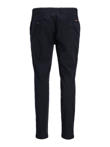 Jack & Jones Slim Fit Mid rise Fold-up hems Chinos -Dark Navy - 12260904