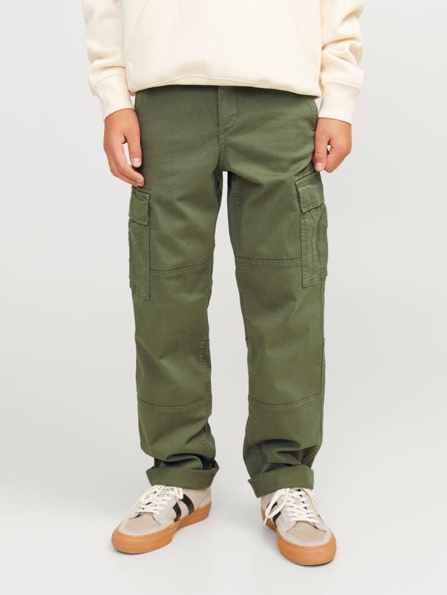 Pantalones Cargo Para Niño - Poliéster, Cintura Elástica, Diseño Casual, Para Día A Día, Deporte Y Escuela